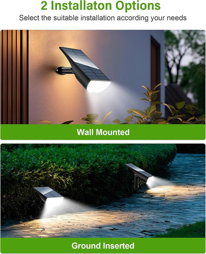 Solar Spot Lights Outdoor Waterproof, Solar Landscape Lights Outdoor IP65 Waterproof, 3 Brightness Modes Dusk to Dawn Solar Spotlight Outdoor for Yard Garden Pathway Tree, Cool White, 4 Pack