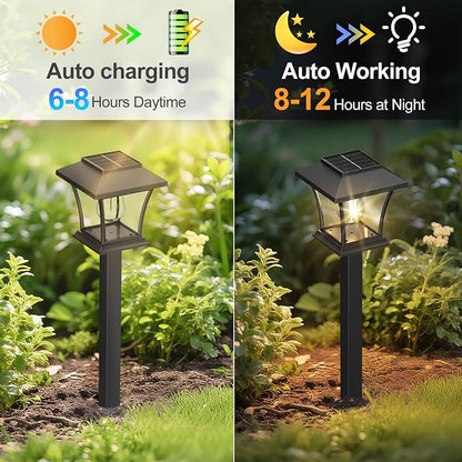Sparkblaze 16 Pack Solar Pathway Lights Outdoor, LED Solar Yard Lights Dusk to Dawn Solar Garden Lights for Lawn, Walkway, Path & Landscape Lighting. (16, Warm White)