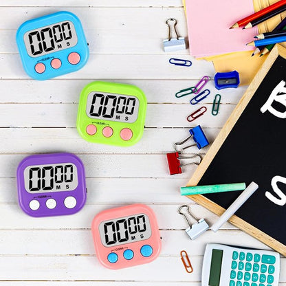 Digital Timer for Kids Teacher Supplies Classroom Timer for Study Learning Management Kitchen Work Exercise-4Pack Pink Blue Green Purple