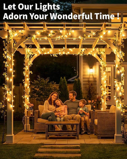 Solar Fairy String Lights 2 Pack Outdoor Remote Total 79FT 240LED Warm Multicolor 11 Mode Solar Powered Waterproof Copper Wire Twinkle String Light for Christmas Garden Tree Wedding Yard Decoration