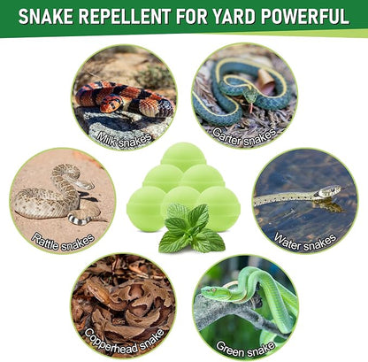 12 Pack Snake Repellent for Yard,Snake Away Repellent Outdoors,Moth Balls for Outdoor Use,Snake be Gone for Lawn Garden to Repels Snakes and Other Pests (Mint)