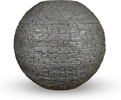 Aquascape Stacked Slate Sphere Water Fountain for Yard, Landscape, and Garden, Extremely Large, 78428