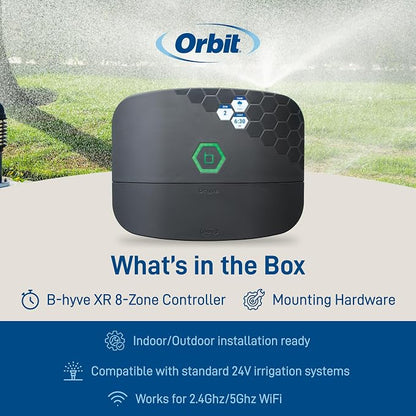 Orbit B-hyve XR Smart Sprinkler Timer - 8-Zone - WiFi-Enabled Indoor/Outdoor Irrigation Controller - App Control - Weatherproof Watering System - Multi Zone - Custom Programs - 57985