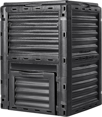 VEVOR Garden Compost Bin 80 Gallon, BPA Free Composter, Large Capacity Outdoor Composting Bin with Top Lid and Bottom Door, Easy Assembling, Lightweight, Fast Creation of Fertile Soil