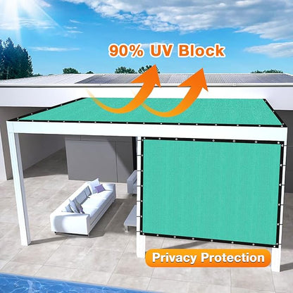 Artpuch Outdoor Pergola Shade Cover 7' X 18' Sun Shade Cloth with Grommets, 90% UV Protection Canopy Patio Privacy Screen (Customized Available) GN107, Turquoise