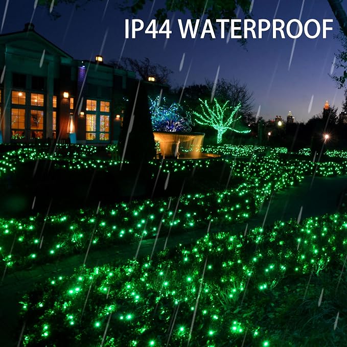 Dazzle Bright Fairy Lights Battery Operated, 2 Pack Total 40FT 120LED Silver Wire Waterproof String Lights, Christmas St. Patrick's Day Decorations for Indoor Outdoor Bedroom Yard Decor, Green
