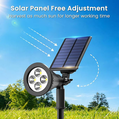 JEJOT 8 Pack Solar Lights Outdoor Waterproof,Warm White Light,2 Lighting Modes,Solar Powered Spotlights for Yard Garden Solar Spot Lights for Flag Landscape Auto On/Off