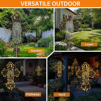 Solar Lights Garden Backyard Decor Outdoor,Angel Figurine Waterproof Light Cross Stake,Housewarming Yard Patio Pathway Lawn Ornaments Ideas for Gardening Mother Grandma