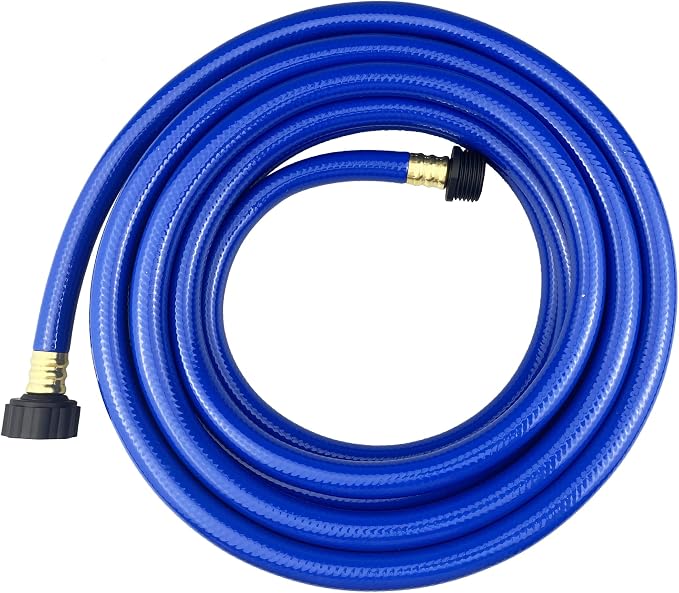 Darnassus PVC Garden Hose 1/2 Inch, 20 FT Flexible Water Hose Blue with Male and Female Plastic Fittings - No Leaking and Lightweight for Household Outdoors Lawns Patio
