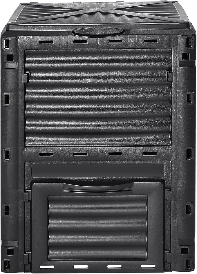 VEVOR Garden Compost Bin 80 Gallon, BPA Free Composter, Large Capacity Outdoor Composting Bin with Top Lid and Bottom Door, Easy Assembling, Lightweight, Fast Creation of Fertile Soil