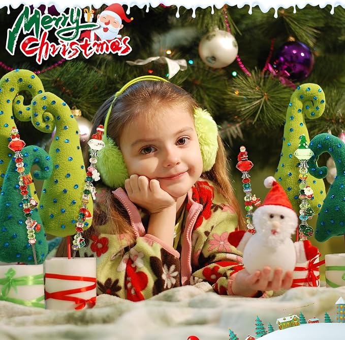 110 Pcs Beaded Garden Stake, DIY Fairy Wand Beaded Decorative Garden Stake Kit with 12IN Threaded Rod Crystal Stopper Top Large Holes Beads Christmas Decoration Pendants Outdoor Fairy Garden kit