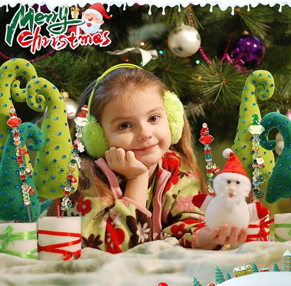 110 Pcs Beaded Garden Stake, DIY Fairy Wand Beaded Decorative Garden Stake Kit with 12IN Threaded Rod Crystal Stopper Top Large Holes Beads Christmas Decoration Pendants Outdoor Fairy Garden kit