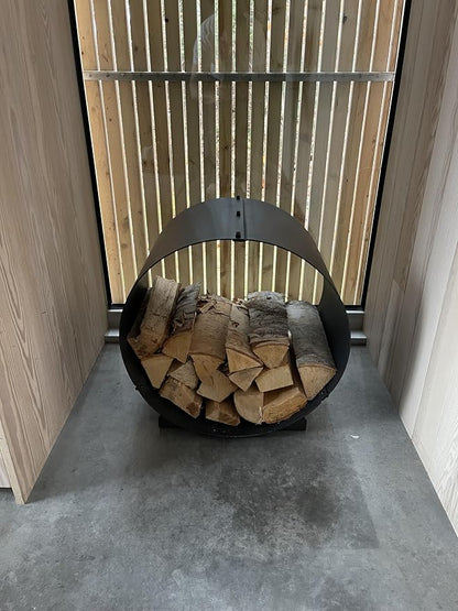 TheRackCo. Circular firewood rack for wood storage, metal for fireplace