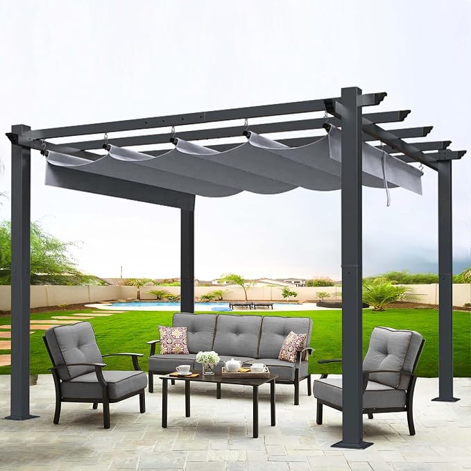 SCOCANOPY Gray Ripstop Replacement Cover Compatible with Home Depot Hampton Bay Pergola # GFM00467F,GFM00469A