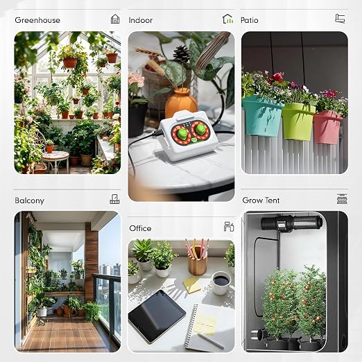 RAINPOINT Easy-Setup Automatic Plant Waterer Indoor for Pot Plant Adjustable Water Output,Battery Powered Outdoor IP54 Waterproof Beginner-Friendly Drip Irrigation System Device Kit Water 10-15 Plants