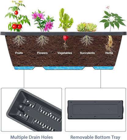 4 Tier Vertical Garden Planter Herb Garden Planter Outdoor Planters for Outdoor Plants Standing Vertical Raised Garden Bed Tiered Garden Vegetable Planter with Drainage Holes (Grey)