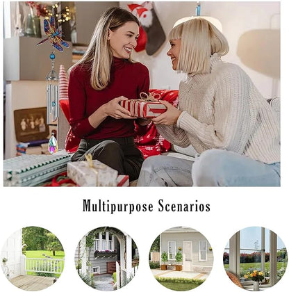 21'' Small Wind Chimes for Outside Dragonfly Windchimes Home Garden Decor | Unique Windchimes Outdoors Patio Dragonfly Gifts for Women Mom Grandma Sisters,Birthday Christmas Thanksgiving