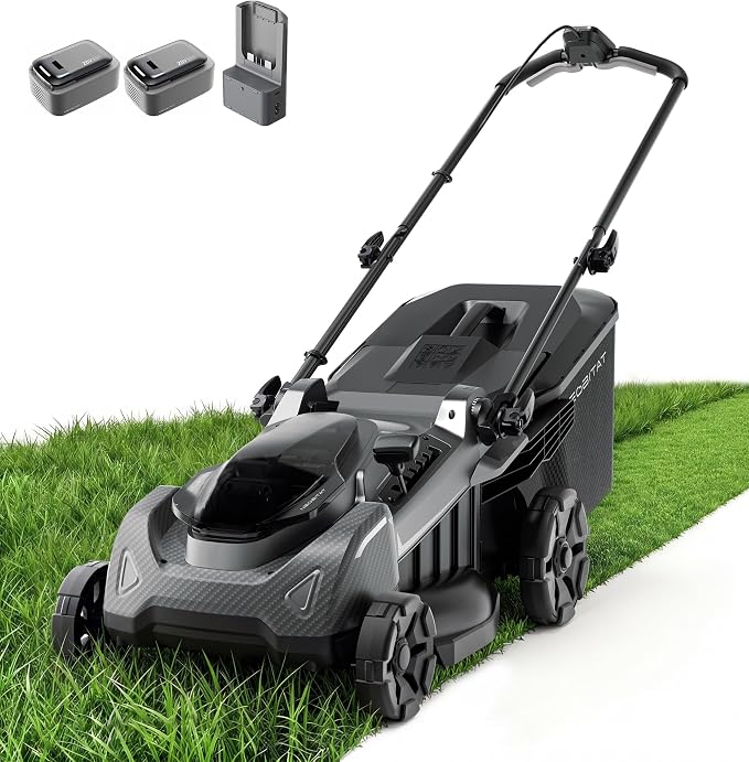 40V 18'' Self-Propelled Lawn Mower, 2-in-1 Mulching/Bagging Brushless Cordless Electric Lawn Mower with 6-Position Height Adjustment, Include 5.0Ah Battery x 2 and Rapid Charger