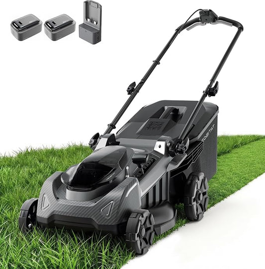 40V 18'' Self-Propelled Lawn Mower, 2-in-1 Mulching/Bagging Brushless Cordless Electric Lawn Mower with 6-Position Height Adjustment, Include 5.0Ah Battery x 2 and Rapid Charger