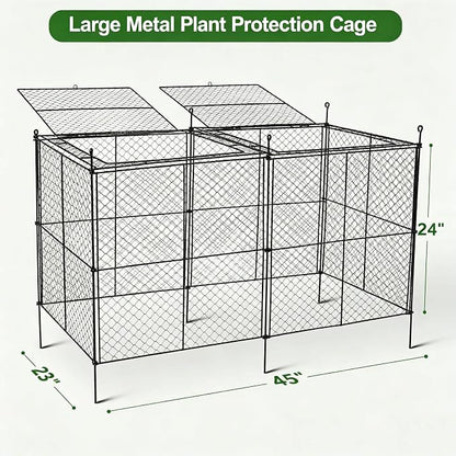 Crop Cage, 45"×23"×24" Garden Cage to Keep Animals Out, Chicken Wire Cloche, Heavy-Duty Plant Protector for Raised Garden Bed, Protect Vegetables from Rabbits Squirrels