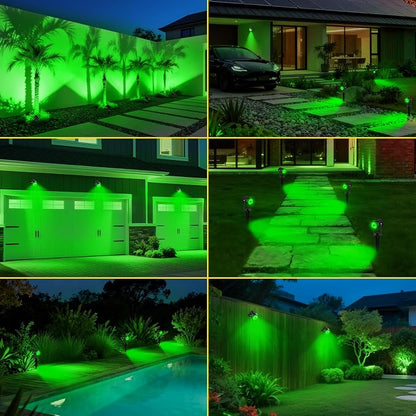 T-SUN Green Solar Spotlights Outdoor, 2-in-1 Waterproof Solar Landscape Spotlights, Dusk to Dawn Solar Lights for Trees, Garden, Yard, Driveway, Pool Area(Green)