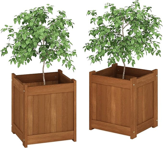 Furinno 2-FG16450 Tioman Hardwood Flower Box, Two-Pack, Natural