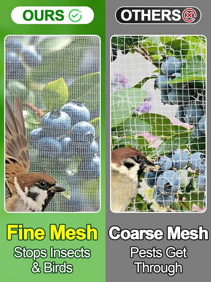 6.5x10ft Garden Netting - Ultra Fine Mesh Plant Covers to Keep Small Animals Pest Out, Bird Barrier Screen for Protecting Vegetables Fruits Flowers Raised Beds (Without Support Pole), 1 Pack