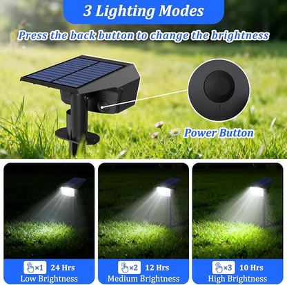 Sucolite 8-Pack Solar Spot Lights Outdoor Waterproof IP65, 3 Lighting Modes 2-in-1 Solar Landscape Spotlights for Yard, 59 LED Solar Powered Wall Lights for Garden Pathway Driveway Walkway, Cool White