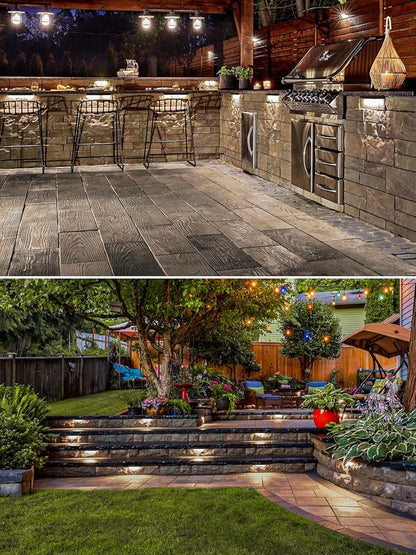 5W Retaining Wall Lights,7 inch LED Hardscape Lighting, Waterproof Low Voltage Landscape Lights,12V Step Lights Outdoor,3000K Soft White Patio Walls Stairs Lighting,12-Pack with Connectors