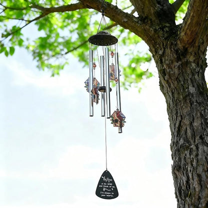 YU FENG Cardinal Memorial Wind Chime, Birdhouse Crystal Suncatcher | 34 Inch Metal Wind Chime, Cardinal Bird Design, Sympathy Gift For Loss Of Loved One, Outdoor Garden Yard Decor