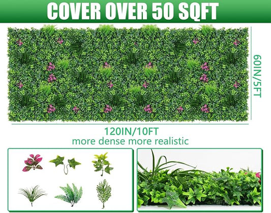 Grooy Boxwood Roll Panels, Grass Wall 60"x120"(50 SQFT), Grass Backdrop, Privacy Screen, Sun Protected Green Wall Decor for Outdoor, Indoor, Garden, Backyard and Décor