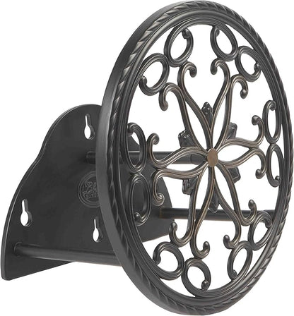 Liberty Garden 671 Wall Mount Decorative Garden Hose Butler, Holds 125-Feet of 5/8-Inch Hose - Patina