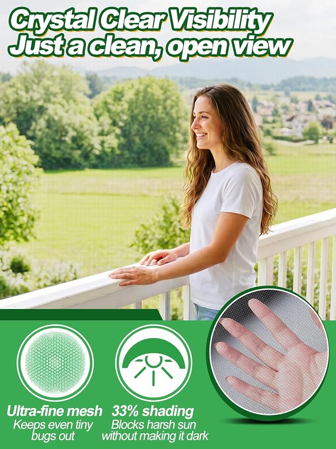 ANPHSIN Strong PP Nanocomposite Mosquito Net Garden Netting - 10 x 50ft Clear View Bird Insect Pest Mesh Barrier Screen for Patio, Balcony, Porch, Outdoor Raised Beds Protection (Black)