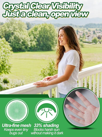 ANPHSIN Strong PP Nanocomposite Mosquito Net Garden Netting - 10 x 50ft Clear View Bird Insect Pest Mesh Barrier Screen for Patio, Balcony, Porch, Outdoor Raised Beds Protection (Black)