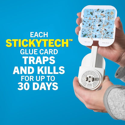 Safer Home Flying Insect Trap Official Refills | 3 Glue Card Refills for Plug-In Fruit Fly, Moth & Gnat Trap, Fruit Fly Killer, 24/7 Catch, SH503