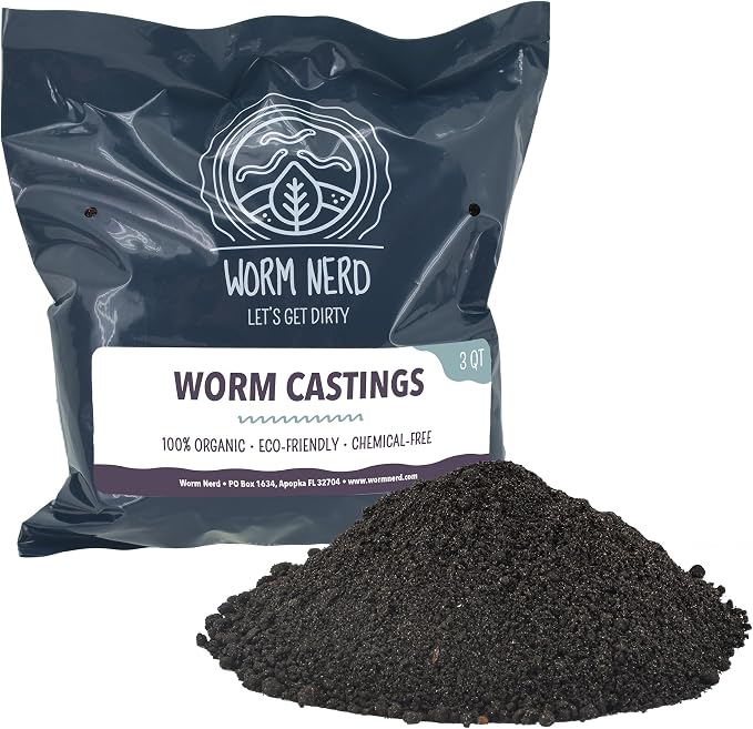 Arcadia Garden Products Worm Nerd Worm Castings, Natural Soil Additive for Lawns, Gardening and Potted Plants, 3 Quarts, Black (WN05) -Cannot Ship to Hawaii-