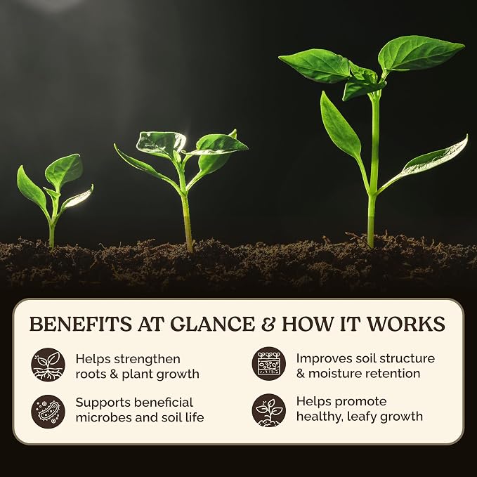 Garden Soil Supplement Mix, Potting Soil Outdoor Plants, Infused with Worm Castings & Vital Blend Activated Charcoal, All-Purpose Potting Soil for Vegetables and Plants, 25 lb Box