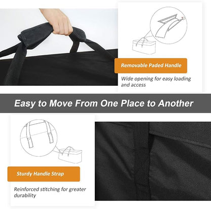 NettyPro Patio Cushion Storage Bags Water-Resistant Extra Large Bag for Outdoor Furniture Christmas Tree Storage Bag 9 Ft, 65 x 20 x 28 Inch, Black
