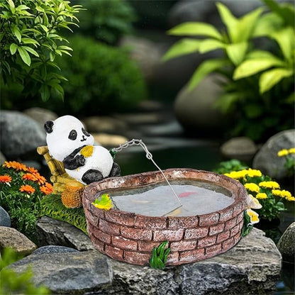 Panda Garden Decor This Outdoor Solar-Powered Panda Fishing Statue is Perfect for Decorating patios, courtyards, and lawns, and Makes an Excellent Gift for Gardening Enthusiasts
