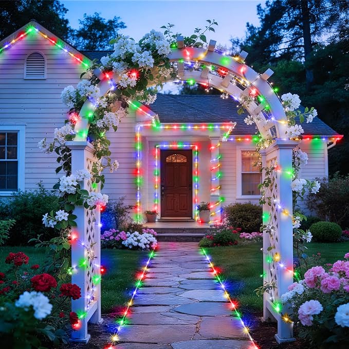 KNONEW 164FT 1000LED Rope Lights for Outside,Outdoor String Lights Waterproof 8 Modes Clear Tube Light for Indoor,Bedroom,Wedding,Garden,Patio,Christmas,Tree,Rv,Holiday Decoration(Multicolor)