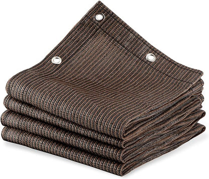 90% Outdoor Sun Shade Cloth, 8’ x 12’, Pergola, Deck, and Backyard Patio Sunshade with UV Protection, Heat Resistant HDPE Material, Reinforced Grommets (8x12 FT,Brown)