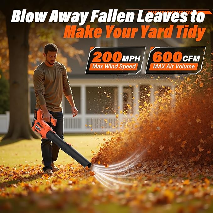 MAXLANDER 20V 13 Inch Electric Lawn Mower and 12 Inch Cordless Weed Wacker and 600CFM Cordless Leaf Blower Combo, Cordless Lawn Mower Set with 2 x 4.0Ah & 2 x 3.0Ah Batteries and Dual Chargers
