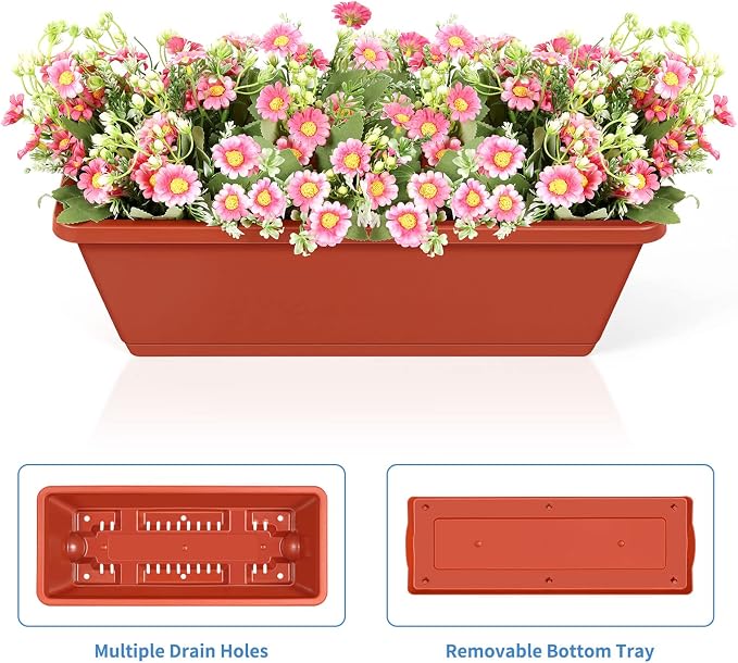 Vertical Raised Garden Bed Outdoor 3 Tiered Garden Planters Standing Elevated Planter Box with Drainage Holes for Plants Herbs Flowers Vegetables Brick Red