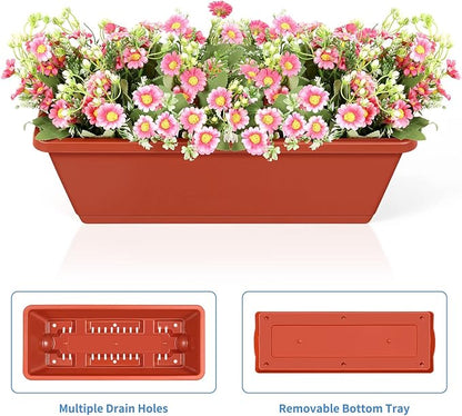 Vertical Raised Garden Bed Outdoor 3 Tiered Garden Planters Standing Elevated Planter Box with Drainage Holes for Plants Herbs Flowers Vegetables Brick Red