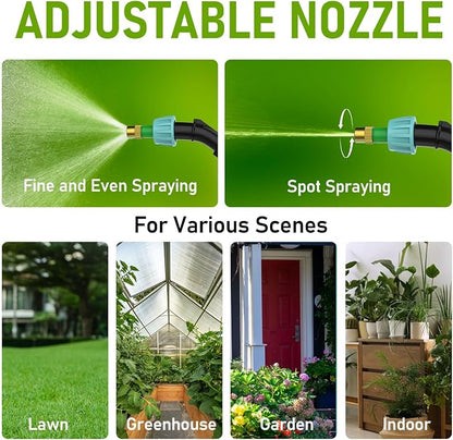 Weed Sprayer 2 Gallon, 7.4V Battery Powered Sprayer, Weed Killer Sprayers with 5 Mist Nozzles,Rechargeable Handle,Retractable Wand and Adjustable Strap for Garden, Yard,Lawn