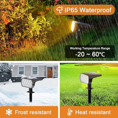 Solar Spot Lights Outdoor Color Changing, [7 Modes/10 Pack] Christmas IP65 Waterproof Landscape Spotlights, Dusk to Dawn Solar Powered Security Light for Patio Gate Walkway Pool Garden Yard Driveway