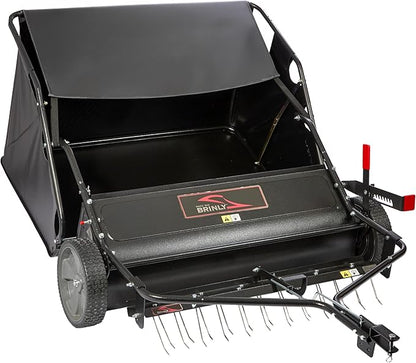 Brinly 42" Tow-Behind Combo Lawn Sweeper with Dethatcher and Hamper Windscreen