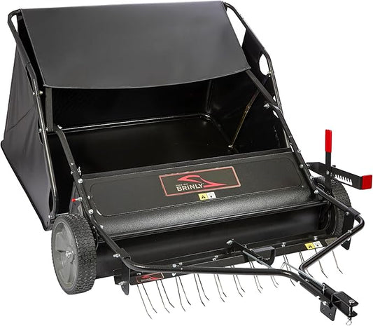 Brinly 42" Tow-Behind Combo Lawn Sweeper with Dethatcher and Hamper Windscreen