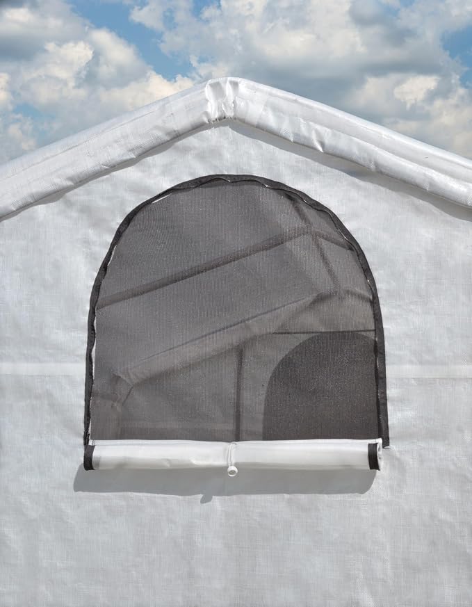 ShelterLogic 6' x 8' x 6.5' GrowIT Greenhouse Peak Roof Style Backyard Grow House with Integrated Shelving