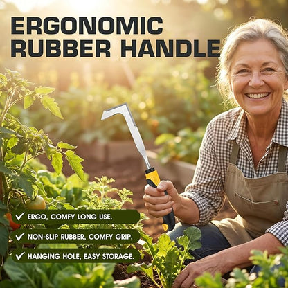 SWANSOFT Crack Weeder – Crevice Weeding Tool for Sidewalk, Driveway & Garden, Garden Tools for Weeding, Heavy-Duty Stainless Steel Crack Weeder Tool,Ergonomic Handheld Crack Weeder